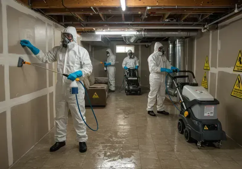 Basement Moisture Removal and Structural Drying process in Vermillion County, IN